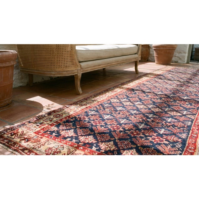 Textile Impressive Blue and Ivory Color With Geometric Design Antique N W Persian Rug For Sale - Image 7 of 8
