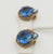 1960s Blue-Green Rhinestone Clip Earrings - 2 Pieces For Sale - Image 4 of 8
