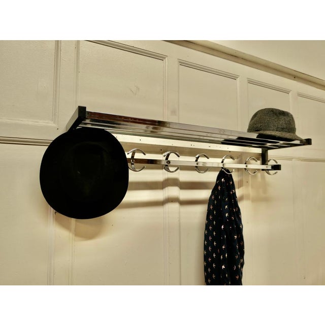 Long French Chrome Hat and Coat Rack, 1960 For Sale - Image 7 of 9