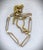 Antique Etched 9K Gold Victorian Lingerie Pin Necklace with Pearl Beads Between Each of the Five Pins, and fine gold...