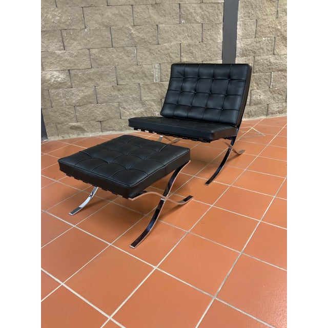 Set of Barcelona Lounge Chair and Ottoman by Ludwig Mies van der Rohe for Knoll Inc. / Knoll International, 2011 For Sale - Image 11 of 11