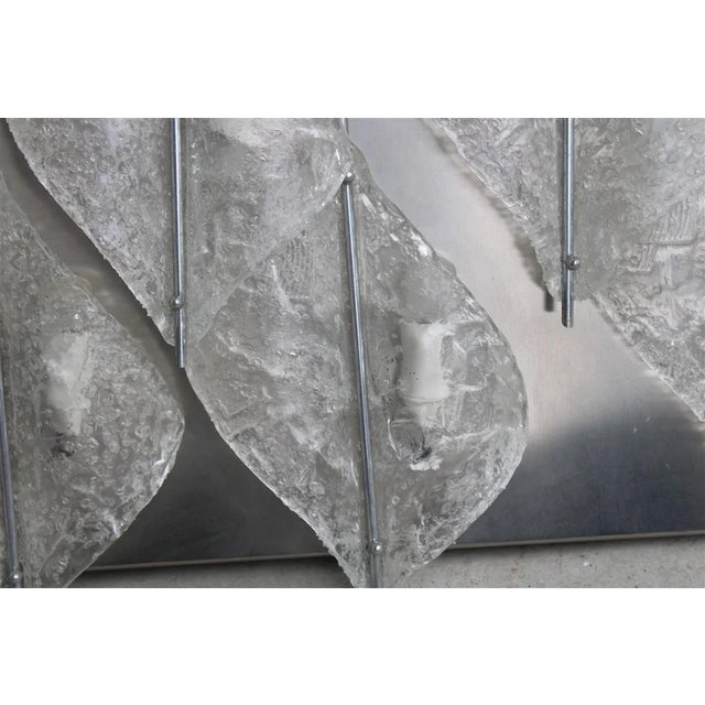 Silver Italian Murano Glass Wall Lamp from Mazzega, 1970s For Sale - Image 8 of 12