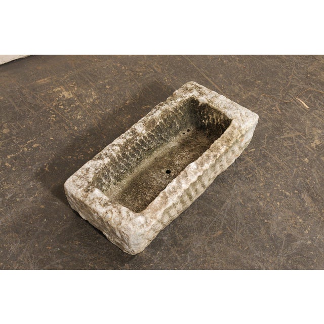 Greige Antique Spanish Stone Basin or Planter For Sale - Image 8 of 10