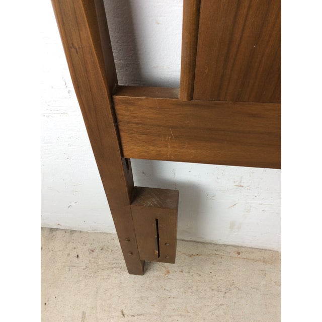 Mid Century Modern Walnut Headboard With Turned Wood Frame For Sale - Image 14 of 18