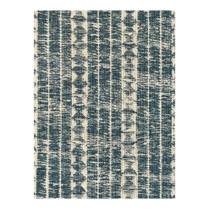 Kathryn Ireland Handprinted Stripe Linen Fabric- Lyall / Slate Blue 2 6/8 Yards