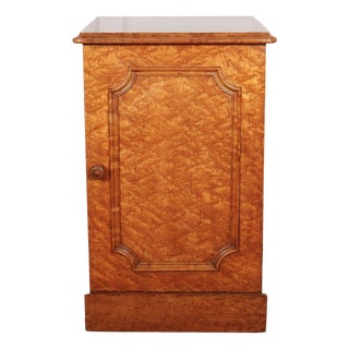 English Burr Elm Bedside Cabinet For Sale