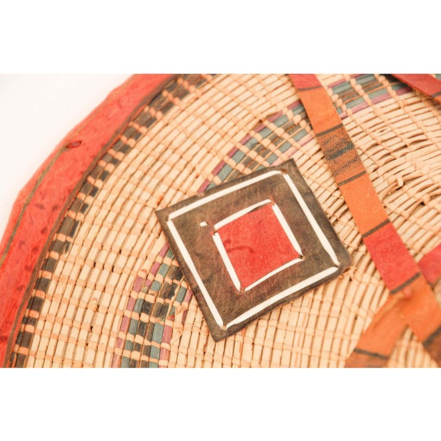 Conical Leather and Straw Tribal Fulani Hat, Mali West Africa For Sale - Image 9 of 13