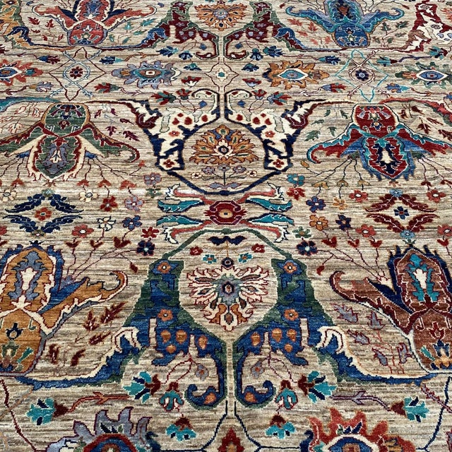 Camel Persian Khorassan Hand-Knotted Wool Rug - 7'9" X 9'9" For Sale - Image 6 of 16