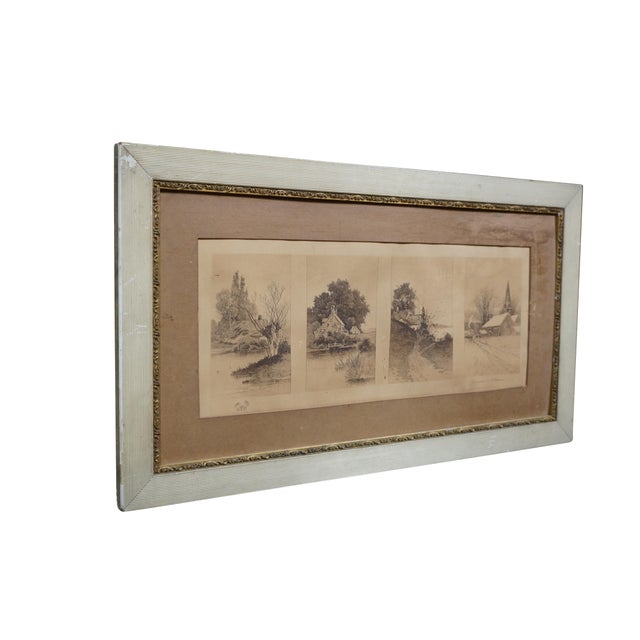 Victorian Antique Ernest C Rost Signed Four Seasons Panoramic Landscape Print 32" For Sale - Image 3 of 13