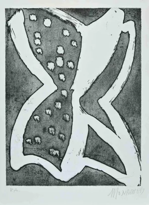 Sante Monachesi, The Butterfly, Original Etching, 1970s