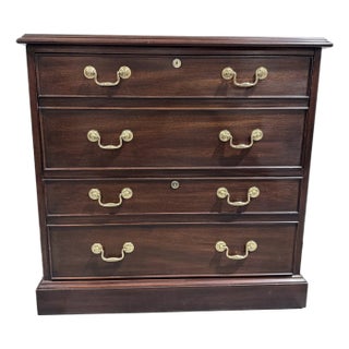 Late 20th Century Henkel Harris Mahogany Two Drawer File Cabinet Chest For Sale