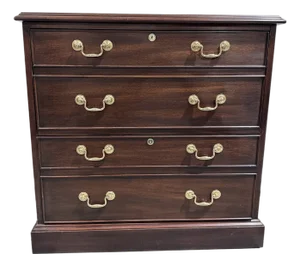 Late 20th Century Henkel Harris Mahogany Two Drawer File Cabinet Chest