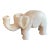 Vintage Hand-Carved Alabaster Elephant Sculpture – Mid-Century White Stone Figurine For Sale
