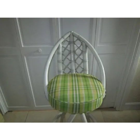 1970s 1970s Vintage Teardrop Shape Upholstered Seat Swivel Bar Stools - Set of 2 For Sale - Image 5 of 13