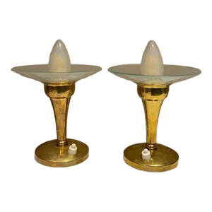 1950s Italian Brass Table Lamps Style Gio Ponti Fontana Arte Italy