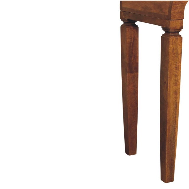Amber Oak-Finish Mango Wood Curved Console Table For Sale - Image 4 of 7