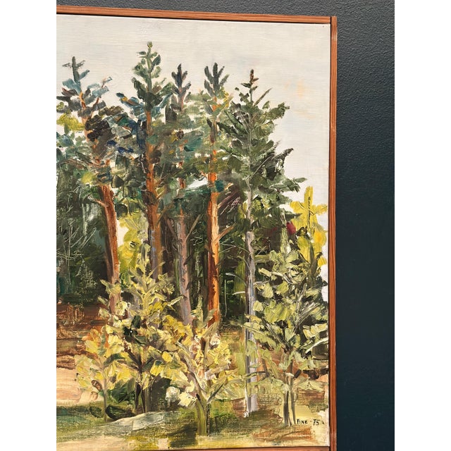 Ann‑cathrine Tine Lundkvist, Forest Landscape, 1975, Oil Painting on Canvas, Framed For Sale - Image 4 of 15