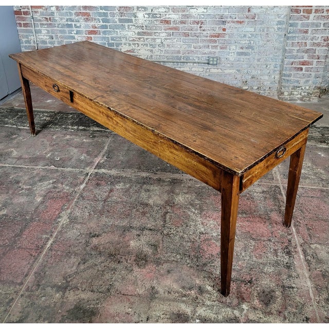 19th Century French Country Farm 98" Large Dining Table For Sale - Image 9 of 12