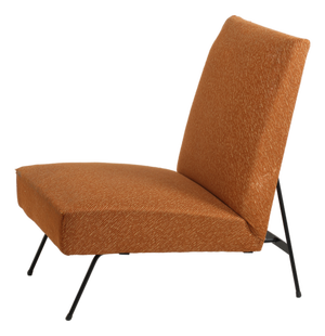 Vintage Italian Lounge Chair with Original Upholstery and Black-Lacquered Metal by Mario Franchioni, 1950s