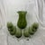 Vintage Sasaki Hand Blown Glass Avocado Green Cocktail Glasses & Decanter, Stirrers - Set of 11 For Sale - Image 9 of 9