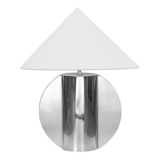 Geo Semi-Circled Chrome Table Lamp For Sale