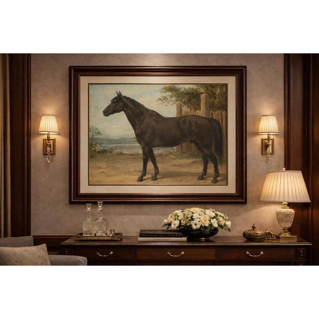 Antique Australian Horse Portrait 1898, Colonial Equestrian Lithograph This original antique colour lithograph from 1898...