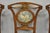 Traditional Vintage French Regency Style Carved Walnut Drape Back Dining Side Chair Set of 4 For Sale - Image 3 of 15