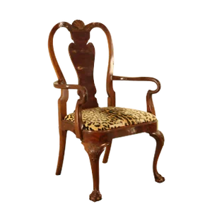 Karges Mahogany Queen Anne Claw Foot Armchair