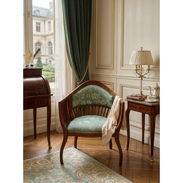 Cherry Wood Bedroom Armchair, 1980s For Sale - Image 13 of 13