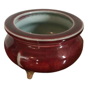 Antique Late Qing Chinese Flambe Oxblood Glaze Cachepot