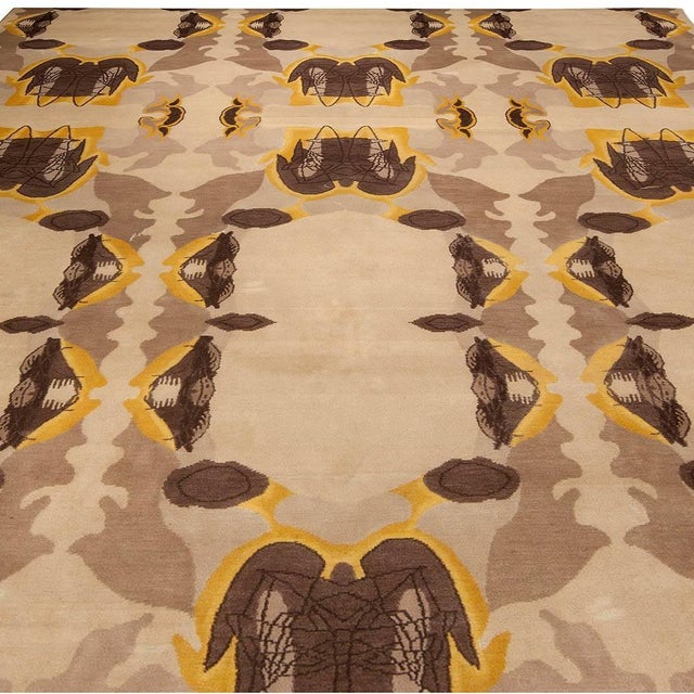 Eskayel-Culebra Cubic Abstract Handmade Wool Rug by Doris Leslie Blau For Sale - Image 4 of 7