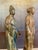 Pair of Vintage/Antique Ceramic Asian Scholar Figures on Pedestal Bases Set of 2 For Sale - Image 12 of 18