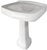 Mid-Century Modern 1948 Vintage Art Deco White Vitreous China Pedestal Sink in Excellent Condition For Sale - Image 3 of 18