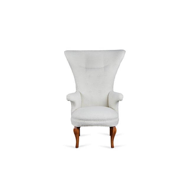 Mid-Century Modern Sculptural Wing Chair For Sale - Image 9 of 9