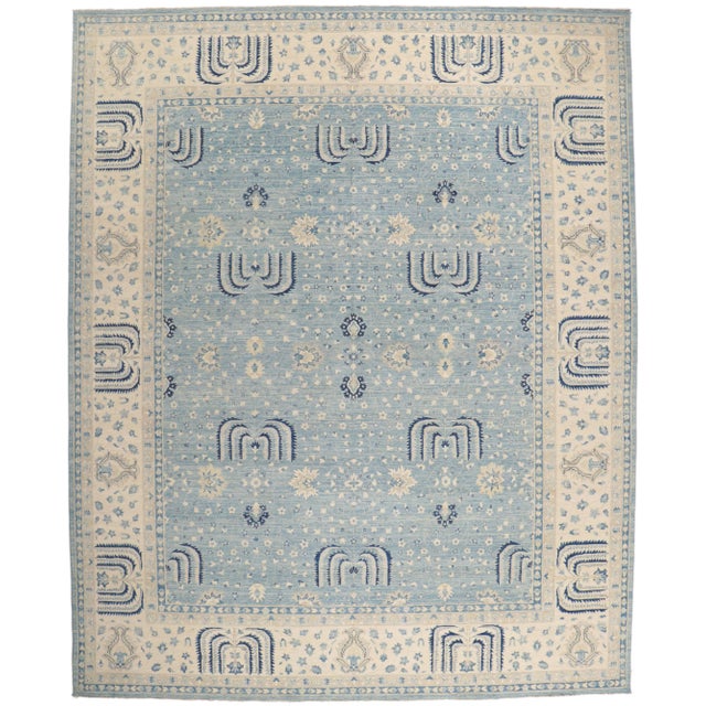 Vintage Blue Oushak Rug, 11'11 X 14'07 For Sale - Image 9 of 9