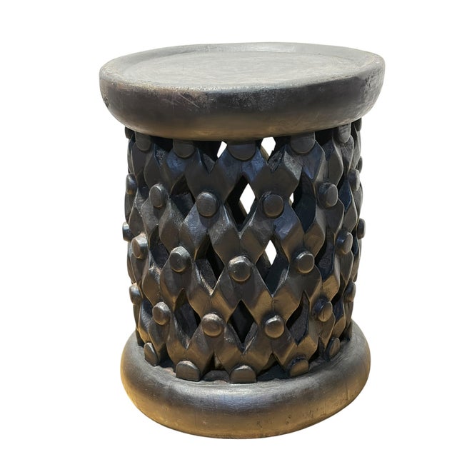 Unique large Bamileke Royalty Spider Stool/Table from Cameroon, is an unusual find. Constructed from a single piece of...