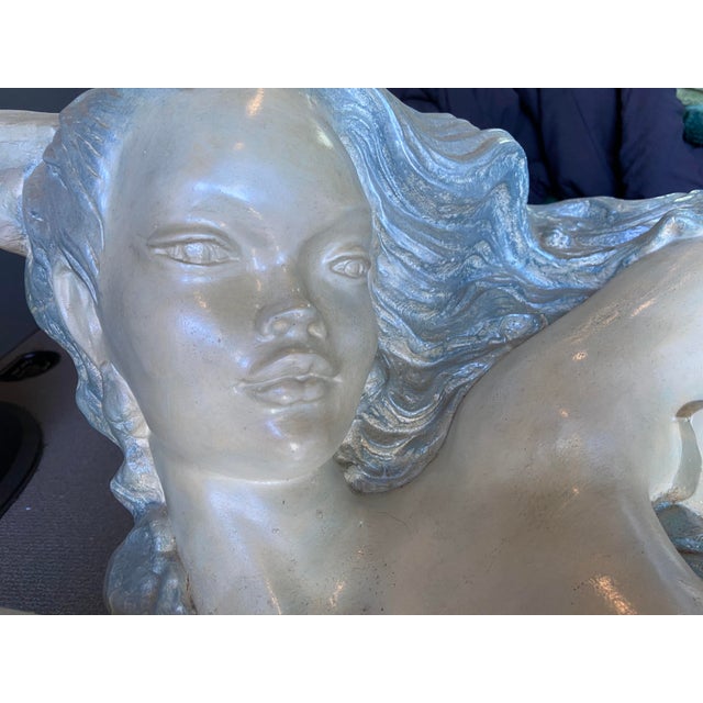 Vintage Mid Century Modern Sculptural Nude Mermaid Coffee Table and Dolphin For Sale In Sacramento - Image 6 of 18