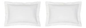 Salerno Bedding Standard Sham in White/Champagne - a Pair