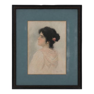 Early 20th Century Portrait of a Young Beauty - Eugen Von Blaas For Sale