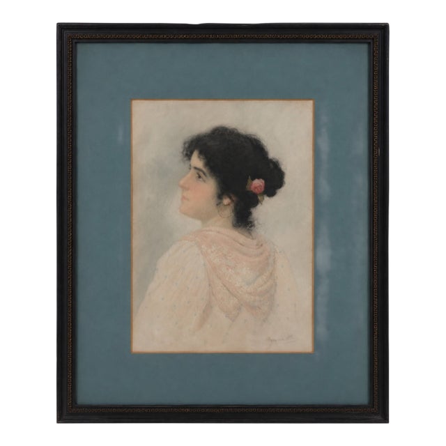 Early 20th Century Portrait of a Young Beauty - Eugen Von Blaas For Sale