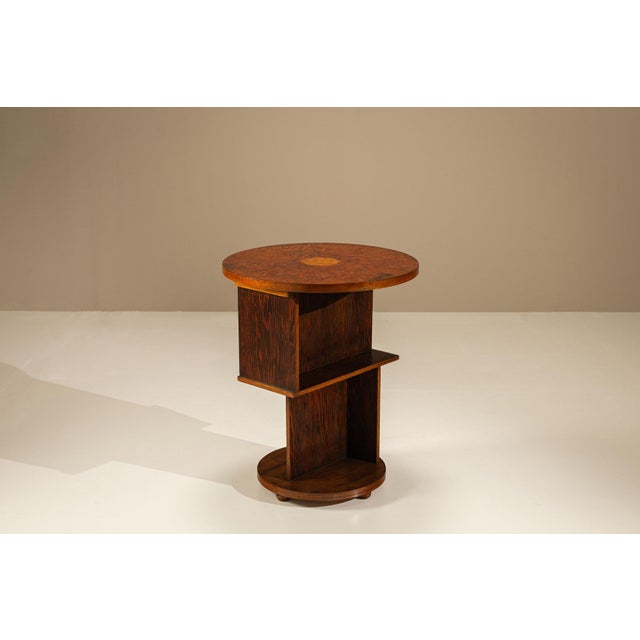 Amsterdam School Side Table in Palisander and Burl Veneer, the Netherlands, 1920s For Sale - Image 3 of 13
