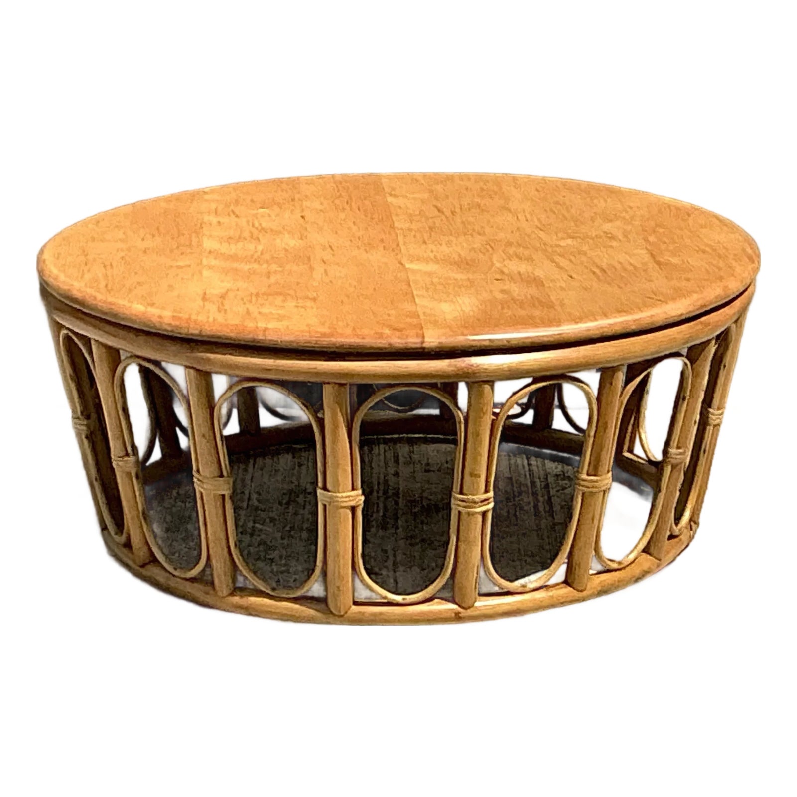 Vintage Looped Rattan Coffee Table | Chairish