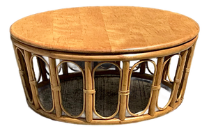 Vintage Looped Rattan Coffee Table