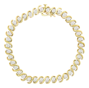 Yellow Plated Sterling Silver Round-Cut Diamond Bracelet (0.5 cttw, H-I Color, I2-I3 Clarity)