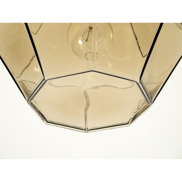 Vintage Smoked Glass Ceiling Lamp in Octagonal Shape from Limburg, 1970s For Sale - Image 12 of 18