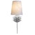 Contemporary Matthew Izzo Home Delilah Silver Leaf Wall Sconce With White Linen Shade For Sale - Image 3 of 5