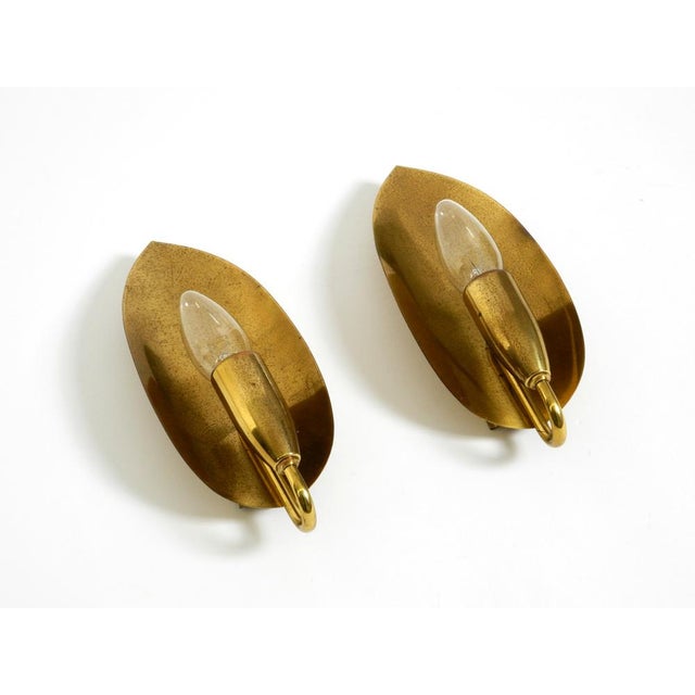 Mid-Century Modern Mid-Century Modern Cone Brass Wall Lamps, 1950s, Set of 2 For Sale - Image 3 of 15