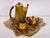 Mid-Century Mexican Modern solid brass and glass tile Mosaic coffee service by Salvador Teran. Reflective Copper toned...