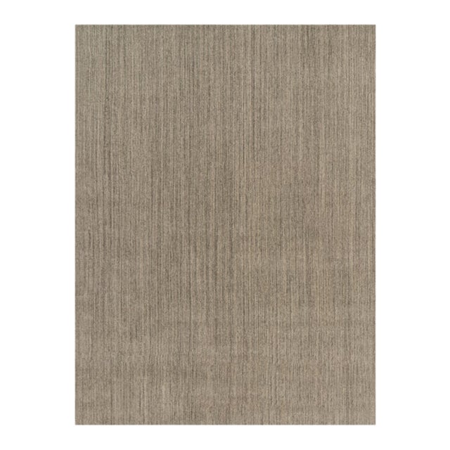 Rug & Kilim’s Oversized Modern Textural Rug With Beige and Gray Striae - 12x16 For Sale