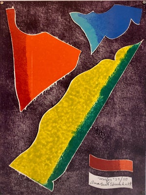 Amaranth Ehrenhalt, Color Embossed Lithograph Print New York Abstract Expressionist Woman Artist